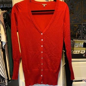 Charlotte Russe Red Button Down Cardigan - (M)